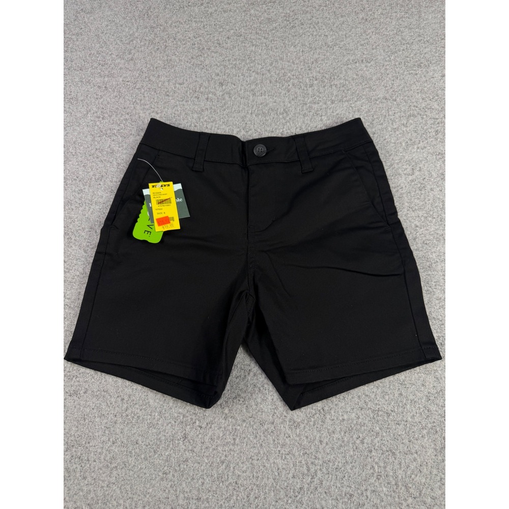 RSQ Boys Chino Shorts Black Size 8 NWT Flat Front Casual School Wear
